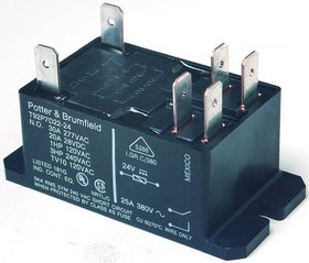 T92S7A22-240, Power Relay 220/240VAC 30DC/40(NO)/30(NC)AAC DPST-NO(68. 58x34.54x37.97)mm Flange