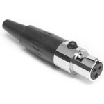 AG4F, Вилка; XLR mini; "мама"; PIN: 4; на провод; пайка; 5А; 0,5мм2; прямой