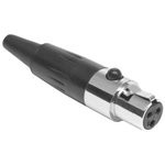 AG4F, Вилка; XLR mini; "мама"; PIN: 4; на провод; пайка; 5А; 0,5мм2; прямой