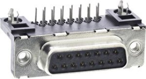 D15S13A4GX00LF, Delta D 15 Way Right Angle Through Hole D-sub Connector Socket, 2.74mm Pitch, with 4-40 UNC Inserts D15S13A4GX00LF, Delta D 15 Way Right Angle Through Hole D-sub Connector Socket, 2.74mm Pitch, with 4-40 UNC Inserts