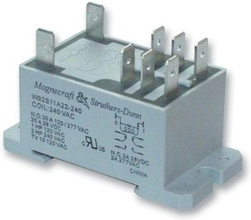 W92S7D22D-24D, Универсальное реле, серия W92, силовое, DPST-NO, 24В DC, 30А