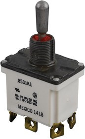 8531K316, TOGGLE SWITCH, DP3T, 18A, 28VDC, PANEL