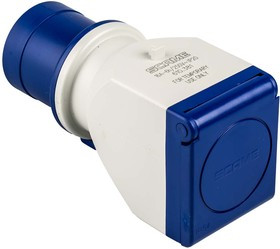 Адаптер прямой 16А, Вилка 2P+E 6h - Розетка SCHUKO, 250VAC 50/60Hz, IP44, серия ADAPTO