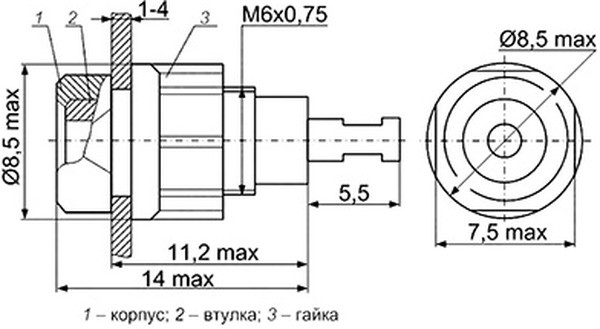 Клемма приборная, 7,7x14 d6мм, синий, на блок, отверстие 1,6/dМ6мм, 1HP, Г-1,6 Клемма приборная, 7,7x14 d6мм, синий, на блок, отверстие 1,6/dМ6мм, 1HP, Г-1,6