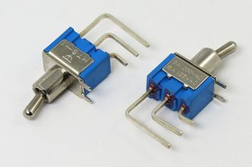 Рычажный переключатель (тумблер), 220В, 3А, переключение ON-ON, d 6.4, металлический, контакты 3PF, MTS-102-C4