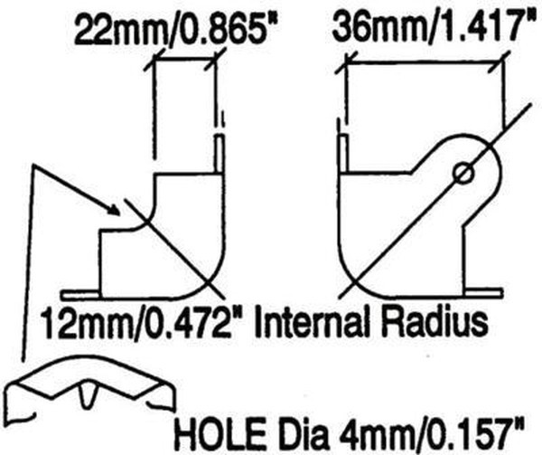 C1819K, Two Leg Wrap Around Black Metal Cabinet Corner Protector