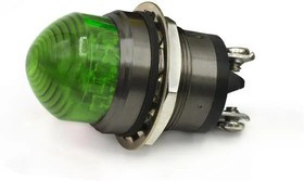 556-160A-214F, LED Panel Mount Indicators 1in FLAT GREEN