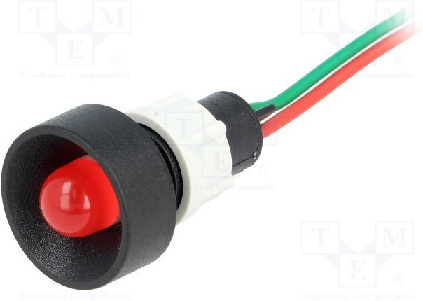 LR-D10-24AC/DC, Индикат.лампа: LED, вогнутый, 24ВDC, 24ВAC, Отв: d13мм, IP40