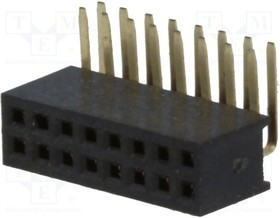 DS1065-14-2X8S8BR, Гнездо, IDC, "мама", PIN 16, угловые 90°, 1,27мм, THT, 2x8, 1А, 30мОм