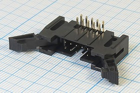 Разъем (IDC) IDCC-10MR вилка, шаг P2.54x2.54, контакты 10P, на плату, угловой, IDCC-10MR Разъем (IDC) IDCC-10MR вилка, шаг P2.54x2.54, контакты 10P, на плату, угловой, IDCC-10MR