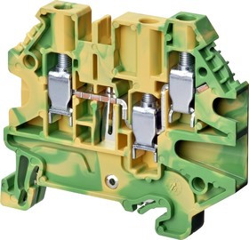 XW5GS40121, Terminal Block, Screw, 3 Poles, 500V, 0.14 ... 6mm², Green / Yellow XW5GS40121, Terminal Block, Screw, 3 Poles, 500V, 0.14 ... 6mm², Green / Yellow