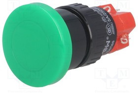 V16-11M-24G, Переключатель: кнопочный, Пол: 2, SPDT, 3A/250ВAC, 2A/24ВDC, IP40