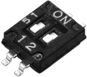 A6H-2101, DIP переключатель 1,27мм 2 конт. 0.025A 24VDC SMD A6H-2101, DIP переключатель 1,27мм 2 конт. 0.025A 24VDC SMD