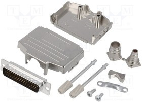 DPPK25-M-HDP-K, Разъем D-Sub HD; PIN: 44; вилка; "папа"; пайка; на провод; черный