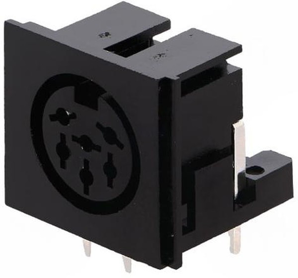 0105 06, Разъем DIN Аудио / Видео, 6 контакт(-ов), Гнездо, Монтаж на Шасси