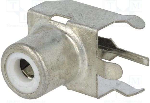 KEYS587, Гнездо, RCA, "мама", угловой 90°, THT, латунь, луженые, на PСВ