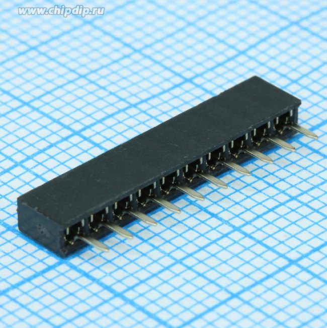 PBS2-10 (DS1026-01 -1x10), Гнездо на плату 2мм 1х10pin прямое