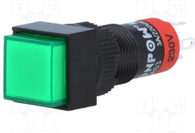 V10F-11Z-230G, Переключатель: кнопочный, Пол: 2, SPDT, 0,5A/250ВAC, 1A/24ВDC, IP40