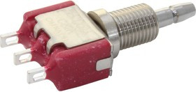 8168SHZGE2, Switch Push Button ON Mom SPDT Round Plunger 6A 250VAC 28VDC 0.4VA Momentary Contact Panel Mount Solder Lug Bulk