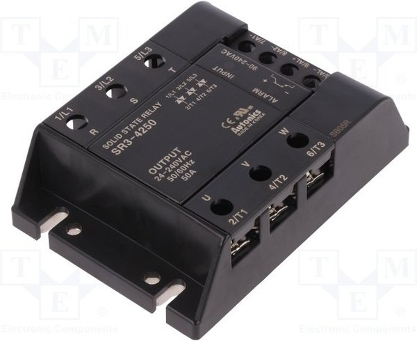 SR3-4250, Реле: полупроводниковое, Uупр: 90-240ВAC, 50А, 24-240ВAC, 3-фазный