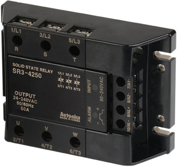 SR3-4250, Реле: полупроводниковое, Uупр: 90-240ВAC, 50А, 24-240ВAC, 3-фазный
