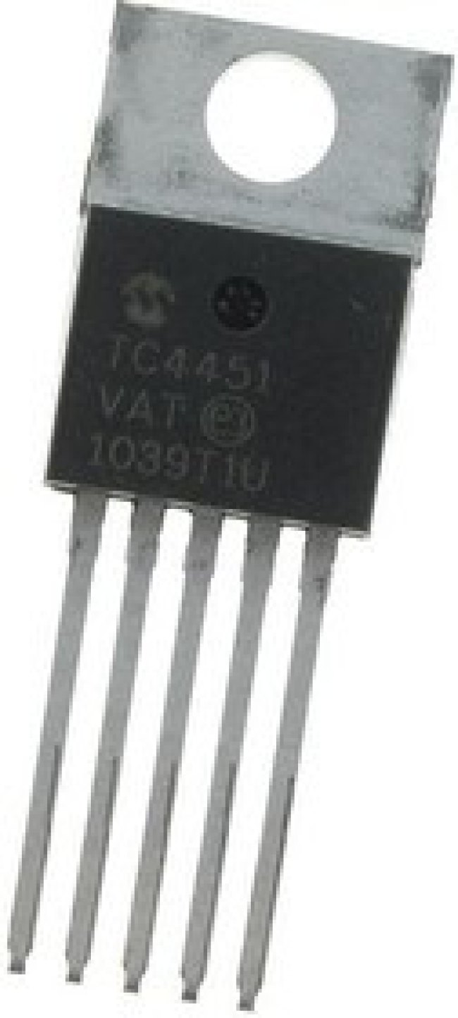 TC4451VAT, Gate Driver, 1 канал(-ов), Низкая Сторона, MOSFET, 5 вывод(-ов), TO-220, Inverting TC4451VAT, Gate Driver, 1 канал(-ов), Низкая Сторона, MOSFET, 5 вывод(-ов), TO-220, Inverting
