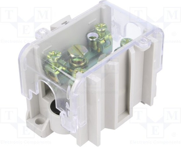 E.4101, Клеммник, зажим под винт, 35мм2, 125А, Кол-во полюс: 1, Цвет: серый