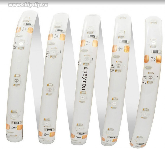 00-07 Светодиодная лента 12В, 4,8Вт/м, smd3528, 60д/м, IP65, подложка 8мм, 5м, зел.