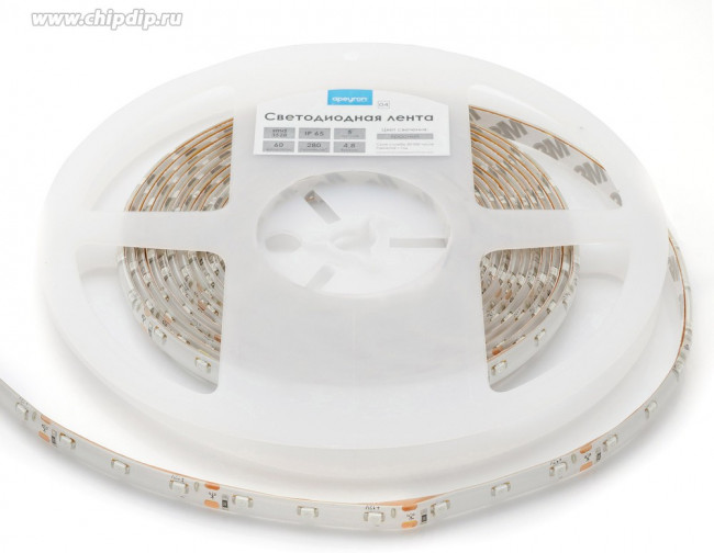 00-07 Светодиодная лента 12В, 4,8Вт/м, smd3528, 60д/м, IP65, подложка 8мм, 5м, зел.