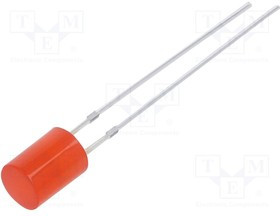 OSR5PA5GE4B, LED; 5mm; red; 330?500mcd; 140°; Front: flat; 2.1?2.6V; Pitch: 2.54mm