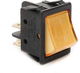 A14B1S11, Переключатель желтый с подсветкой ON-OFF (15A/250VAC) 4P
