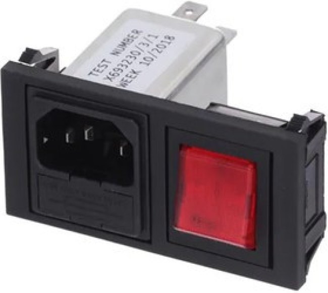 BZH01/A0620/11, AC Power Entry Modules Filtered Polysnap Power Inlet Module