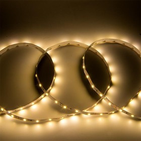 General Лента Светодиодная 5 метров 4,8Вт 12В SMD2835 8мм 300 диодов 7 Лм/чип IP20 3000К Теплый белый свет 500010 GLS-2835-60-4.8-12-IP20-3