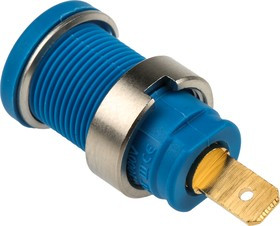 972355102, Blue Female Banana Socket, 4 mm Connector, Tab Termination, 25A, 1000V ac/dc, Gold Plating
