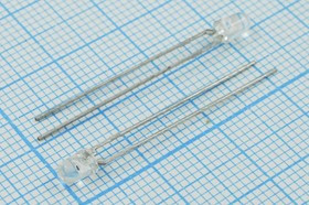 Светодиод 3 x 5, красный, 65 мкд, угол 45, цвет линзы: прозрачный, HLMP-K105