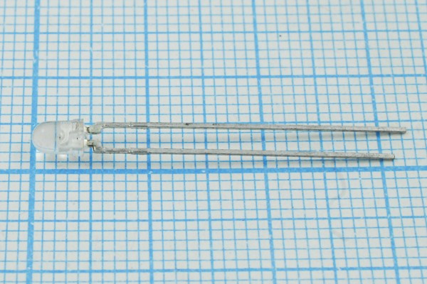 Светодиод 3 x 5, красный, 65 мкд, угол 45, цвет линзы: прозрачный, HLMP-K105