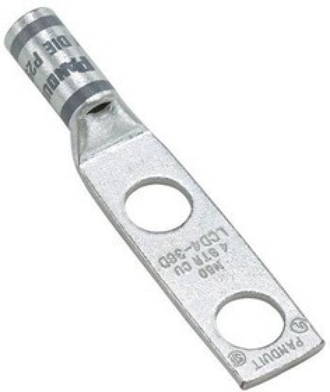 LCD4/0-38D-X, Terminals Copper Comp Lug 2 Hole 4/0 AWG