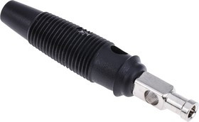 930727100, Black Male Banana Plug, 4 mm Connector, Solder Termination, 30A, 30 V ac, 60V dc, Nickel