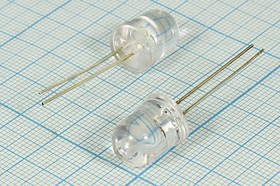 Светодиод мигающий 10x14, зеленый, прозрачный корпус, L-816BSGC