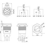 36-3254, Кнопка антивандальная ø16 12В(LED) Б/Фикс (5с) OFF-(ON)/ON-(OFF) синяя (A-16-C4) 36-3254, Кнопка антивандальная ø16 12В(LED) Б/Фикс (5с) OFF-(ON)/ON-(OFF) синяя (A-16-C4)
