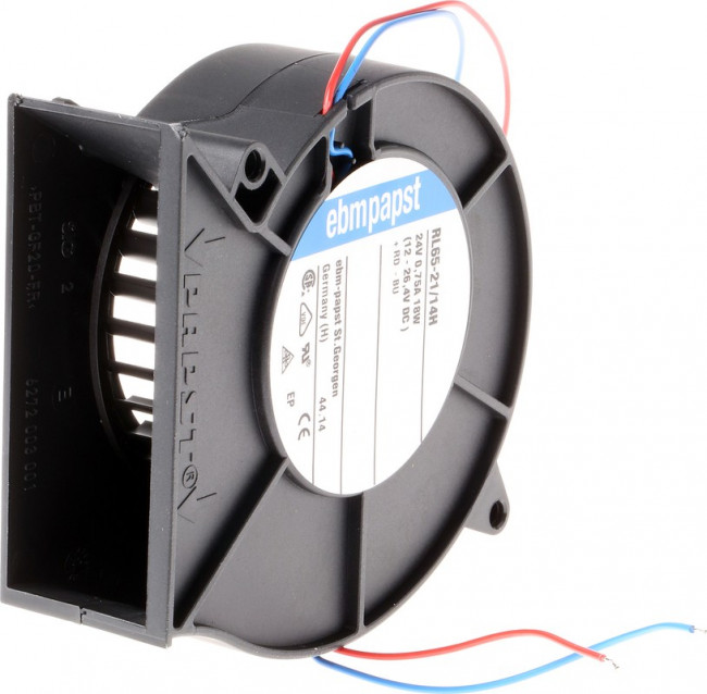 RL65-21/14H, RL 65 Series Centrifugal Fan, 24 V dc, 61m³/h, DC Operation, 93.5 x 97 x 33mm RL65-21/14H, RL 65 Series Centrifugal Fan, 24 V dc, 61m³/h, DC Operation, 93.5 x 97 x 33mm