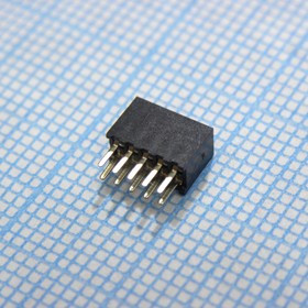 DS1065-03-2X5S8BV, (PBD1.27-10 2X05), Гнездо на плату 2х5 контактов, шаг 1.27мм, высота 4.40мм, монтаж в отверстия