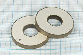 Пьезоэлемент ультразвуковой, размер 40xd15x5, форма кольцо, частота 38.9кГц, марка материала PZT4, V