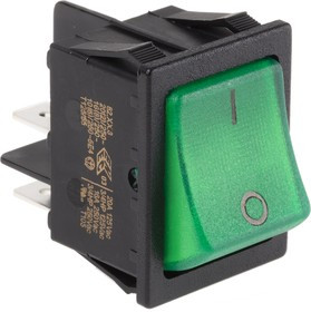 SX8211881E110000, Illuminated DPST, On-None-Off Rocker Switch Panel Mount