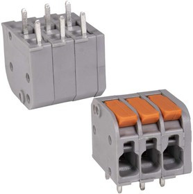 PCT-113D, Клемма зажимная соединительная безвинтовая , 3-проводная, 32 А, 250 В, 0.2...4.0мм2, -20…+105 °C, PA66 UL94V-0, монтаж на плату PCT-113D, Клемма зажимная соединительная безвинтовая , 3-проводная, 32 А, 250 В, 0.2...4.0мм2, -20…+105 °C, PA66 UL94V-0, монтаж на плату