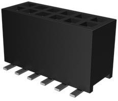 20021321-00012T4LF, Headers &amp; Wire Housings 1.27x1.27mm BTB, SMT 12 Pos, Recept, Tub