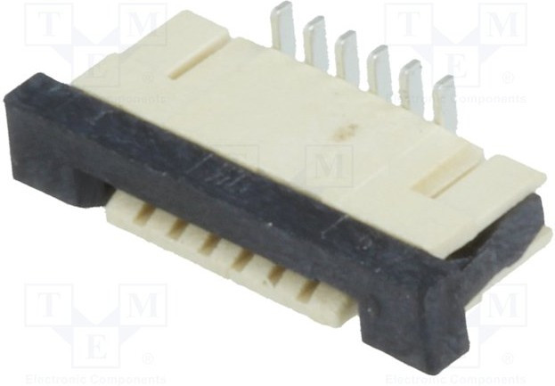 PCA-2-CA-06-V-3, Разъем: FFC (FPC), вертикальный, PIN: 6, ZIF, SMT, 0,5А, 30мОм., 1мм PCA-2-CA-06-V-3, Разъем: FFC (FPC), вертикальный, PIN: 6, ZIF, SMT, 0,5А, 30мОм., 1мм