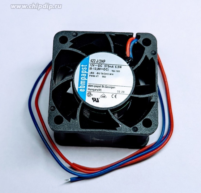 Вентилятор Ebmpapst 422J/2HP DC 12V 575mA 6.9W 40x28 2pin