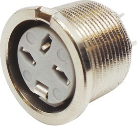 690-0300, Разъем DIN Аудио / Видео, 3 контакт(-ов), Гнездо, Монтаж в Панель, Сквозное Отверстие Вертикально