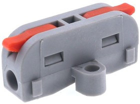 PCT-2-1MR, Клемма соединительная проходная 1 контакт 0,08-2,5мм² с фланцем правая